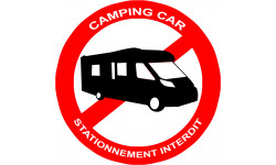 Stationnement interdit aux camping car - 15cm - Sticker/autocollant