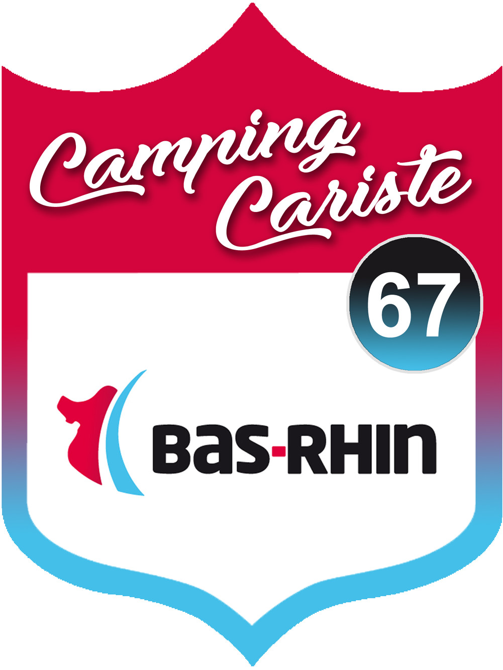 campingcariste Bas-Rhin 67 - 10x7.5cm - Sticker/autocollant