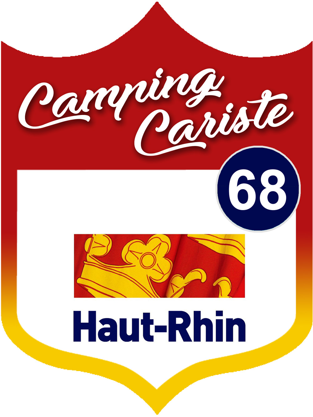 campingcariste Haut-Rhin 68 - 10x7.5cm - Sticker/autocollant