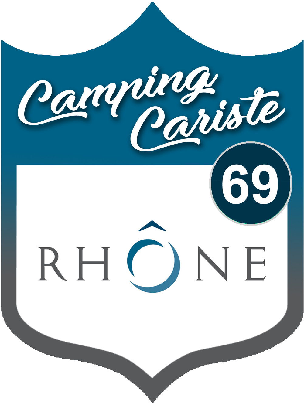 campingcariste Rhône 69 - 10x7.5cm - Sticker/autocollant