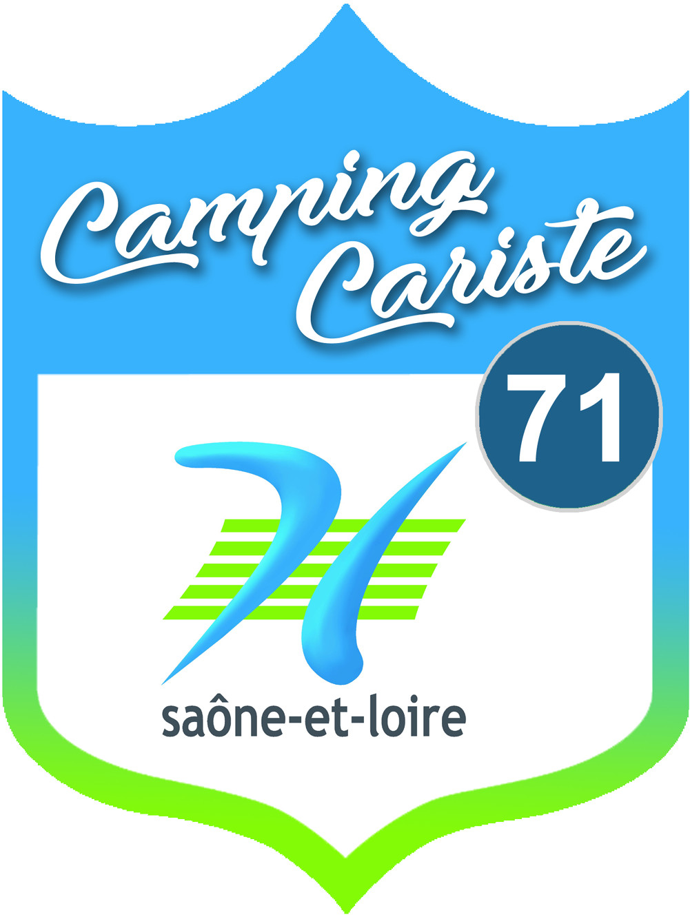 campingcariste Saône et Loire 71 - 10x7.5cm - Sticker/autocollant