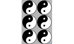 Yin Yang - 6 stickers de 10cm - Sticker/autocollant