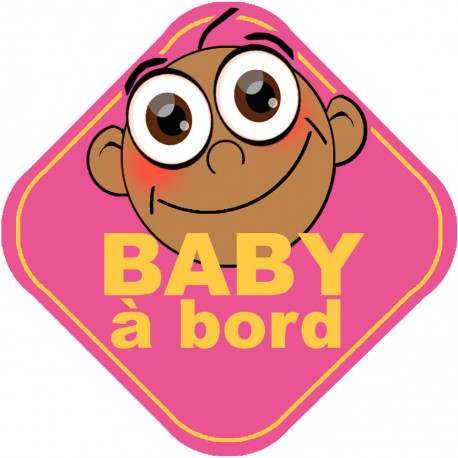 Baby à bord fille méditerranéenne - 15cm - Sticker/autocollant