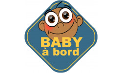 Baby à bord garçon méditerranéen - 15cm - Sticker/autocollant