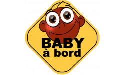 Baby à bord d'origine afro - 15cm - Sticker/autocollant