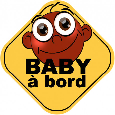 Baby à bord afro - 15cm - Sticker/autocollant