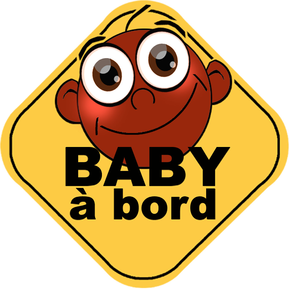 Baby à bord afro - 15cm - Sticker/autocollant