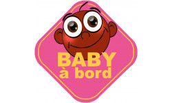 Baby à bord fille afro - 10cm - Sticker/autocollant