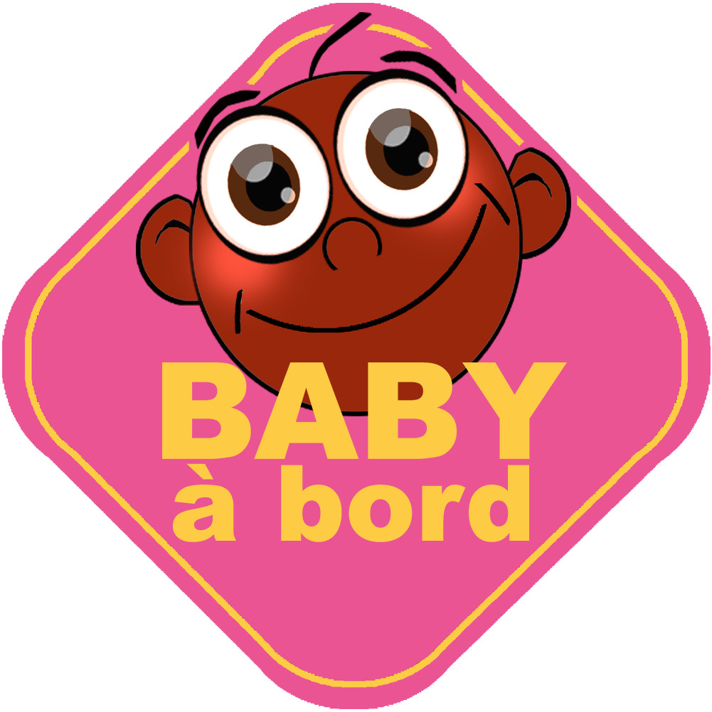 Baby à bord fille afro - 10cm - Sticker/autocollant