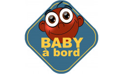 Baby à bord garçon afro - 10cm - Sticker/autocollant