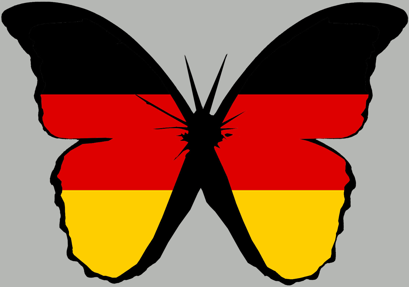 effet papillon Allemand - 10x7cm - Sticker/autocollant