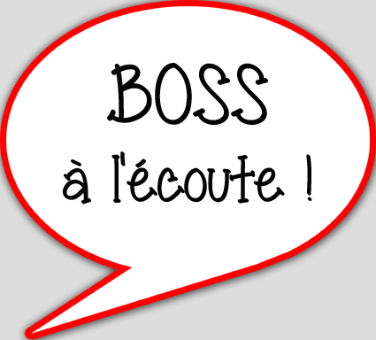 boss à l'écoute - 10x9cm - sticker/autocollant