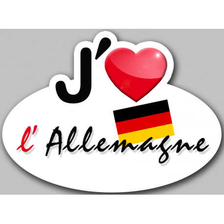 j'aime l'Allemagne - 15x11cm - Sticker/autocollant