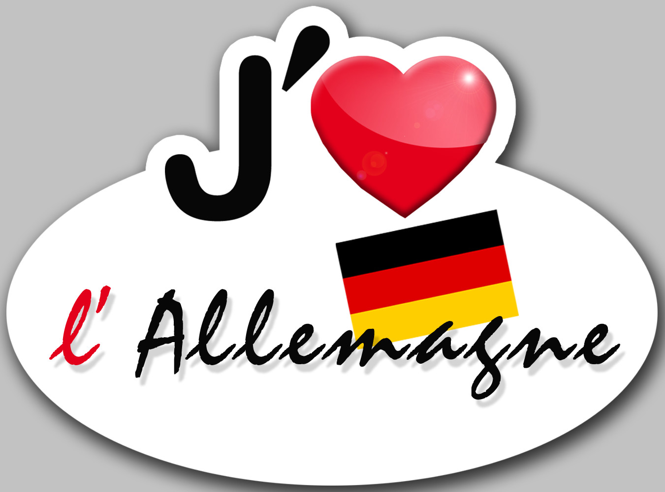 j'aime l'Allemagne - 15x11cm - Sticker/autocollant