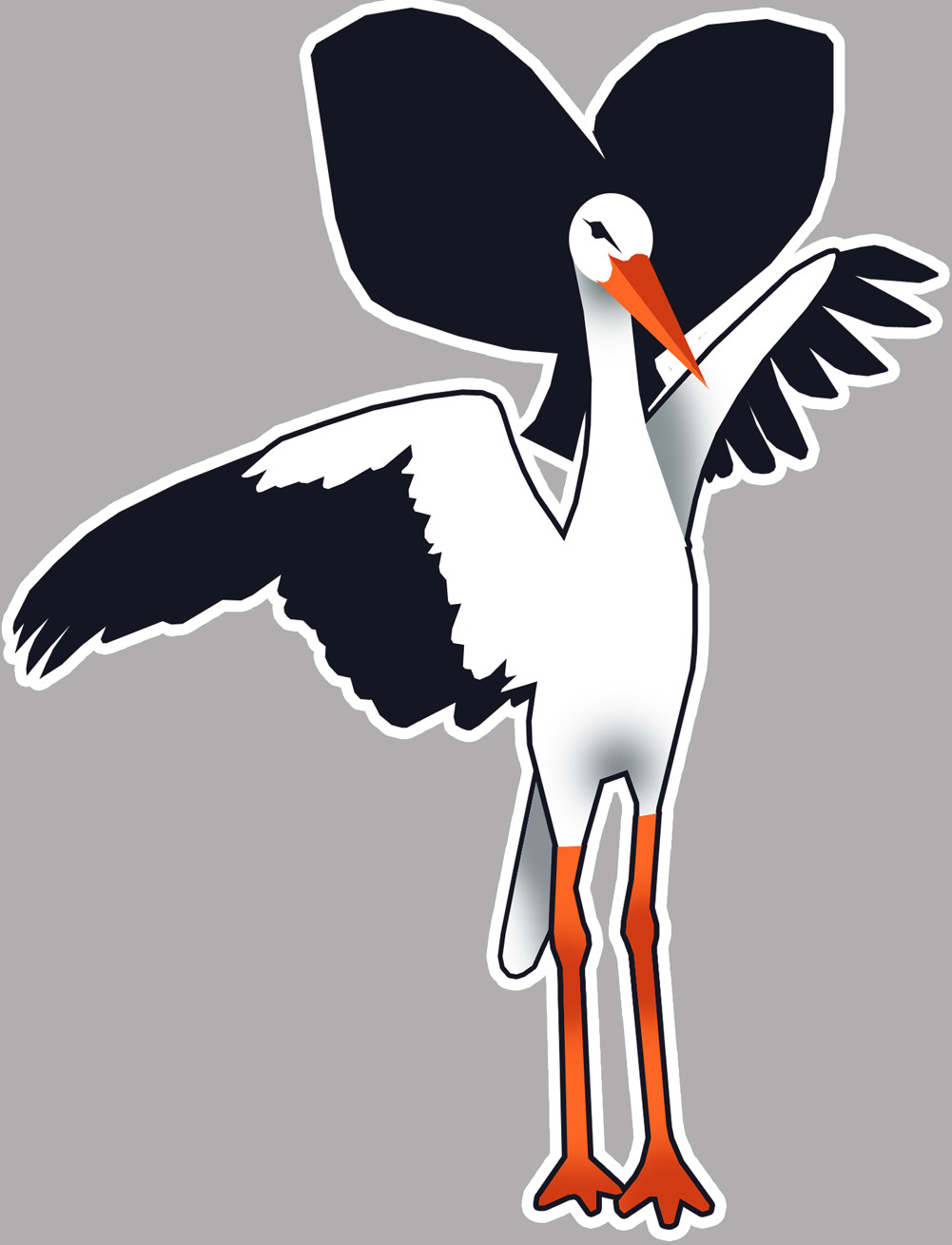 Cigogne Alsacienne - 10x7,5cm - Sticker/autocollant