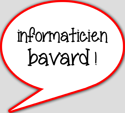 informaticien bavard - 10x9cm - sticker/autocollant