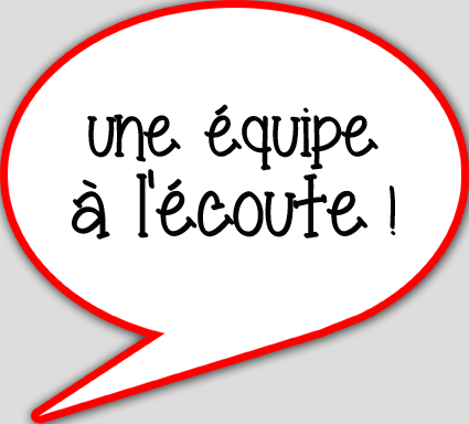 une équipe à l'écoute - 15x13.5cm - sticker/autocollant