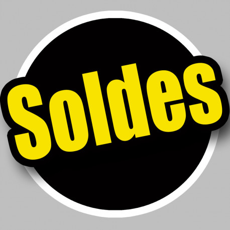 Solde Rond noir et jaune - 15cm - Sticker/autocollant