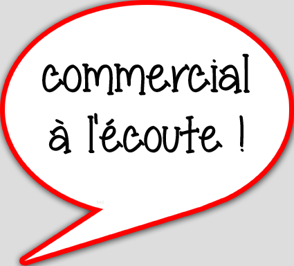 commercial à l'écoute - 15x13.5cm - sticker/autocollant