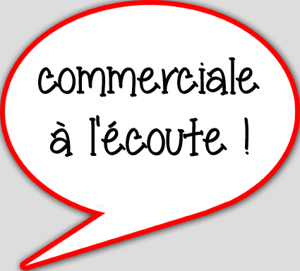 commerciale à l'écoute - 10x9cm - sticker/autocollant