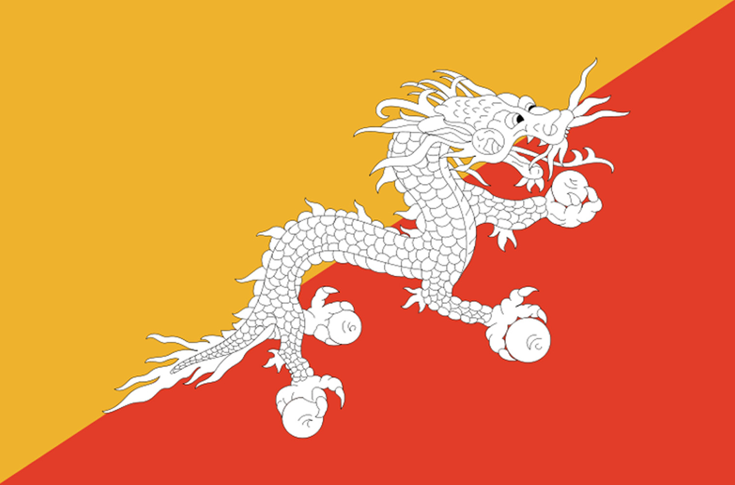 Drapeau Bhutan - 5x3.3cm - Sticker/autocollant