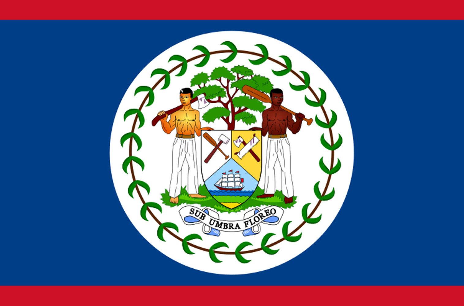 Drapeau Belize - 15x10cm - Sticker/autocollant