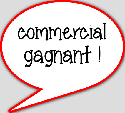 commercial gagnant - 15x13.5cm - sticker/autocollant