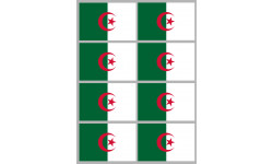 Drapeau Algérie - 8 stickers - 9.5 x 6.3 cm - Sticker/autocollant