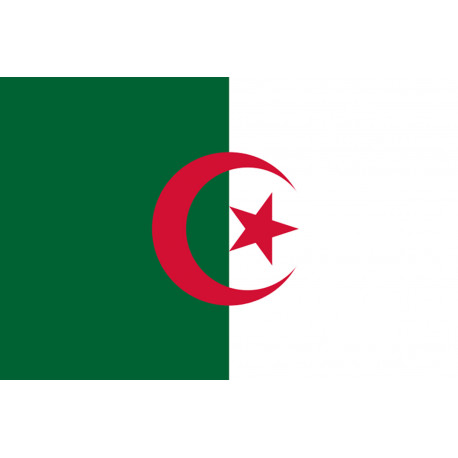 Drapeau Algérie - 15x10cm - Sticker/autocollant