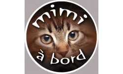 Mimi a bord - 10cm - Sticker/autocollant