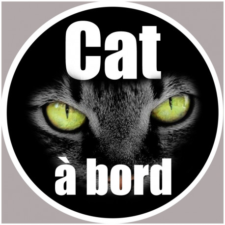 Cat à bord - 5cm - Sticker/autocollant