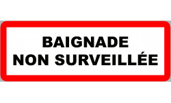 piscine baignade non surveillée - 29,5x10.5cm - Sticker/autocollant