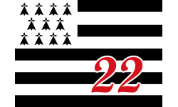 Drapeau Breton 22 - 15x11cm - Sticker/autocollant