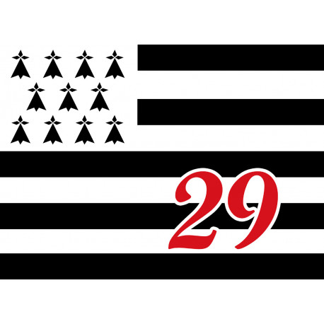 Drapeau Breton 29 - 5x3,5cm - Sticker/autocollant