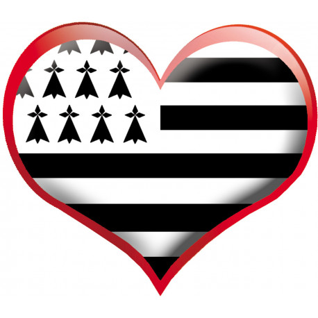 coeur breton - 10x11.5cm - Sticker/autocollant