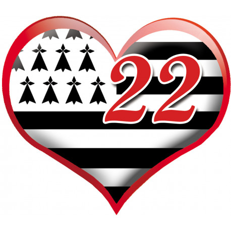 coeur breton 22 - 20x23cm - Sticker/autocollant