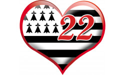 coeur breton 22 - 5x5.5cm - Sticker/autocollant