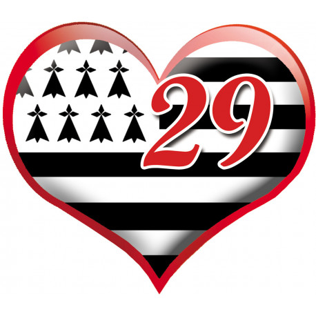 coeur breton 29 - 20x23cm - Sticker/autocollant