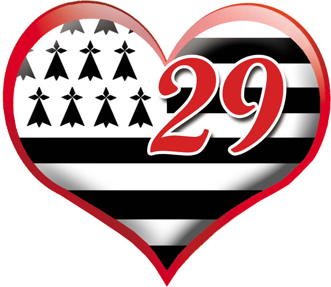 coeur breton 29 - 20x23cm - Sticker/autocollant