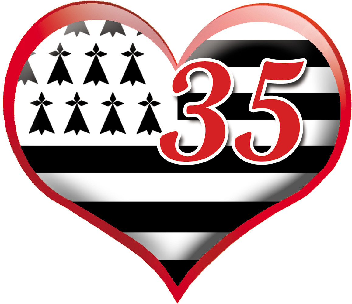 sticker / autocollant : coeur breton 35 - 20x23cm - Sticker/autocollant