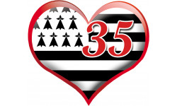 coeur breton 35 - 15x13cm - Sticker/autocollant