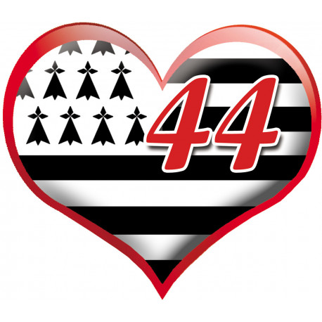 coeur breton 44 - 15x13cm - Sticker/autocollant