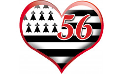 coeur breton 56 - 20x23cm - Sticker/autocollant