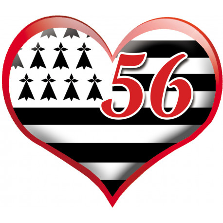 coeur breton 56 - 5x5.5cm - Sticker/autocollant