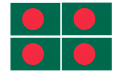 Drapeau Bangladesh - 4 stickers - 9.5 x 6.3 cm - Sticker/autocollant