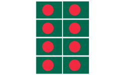 Drapeau Bangladesh - 8 stickers - 9.5 x 6.3 cm - Sticker/autocollant