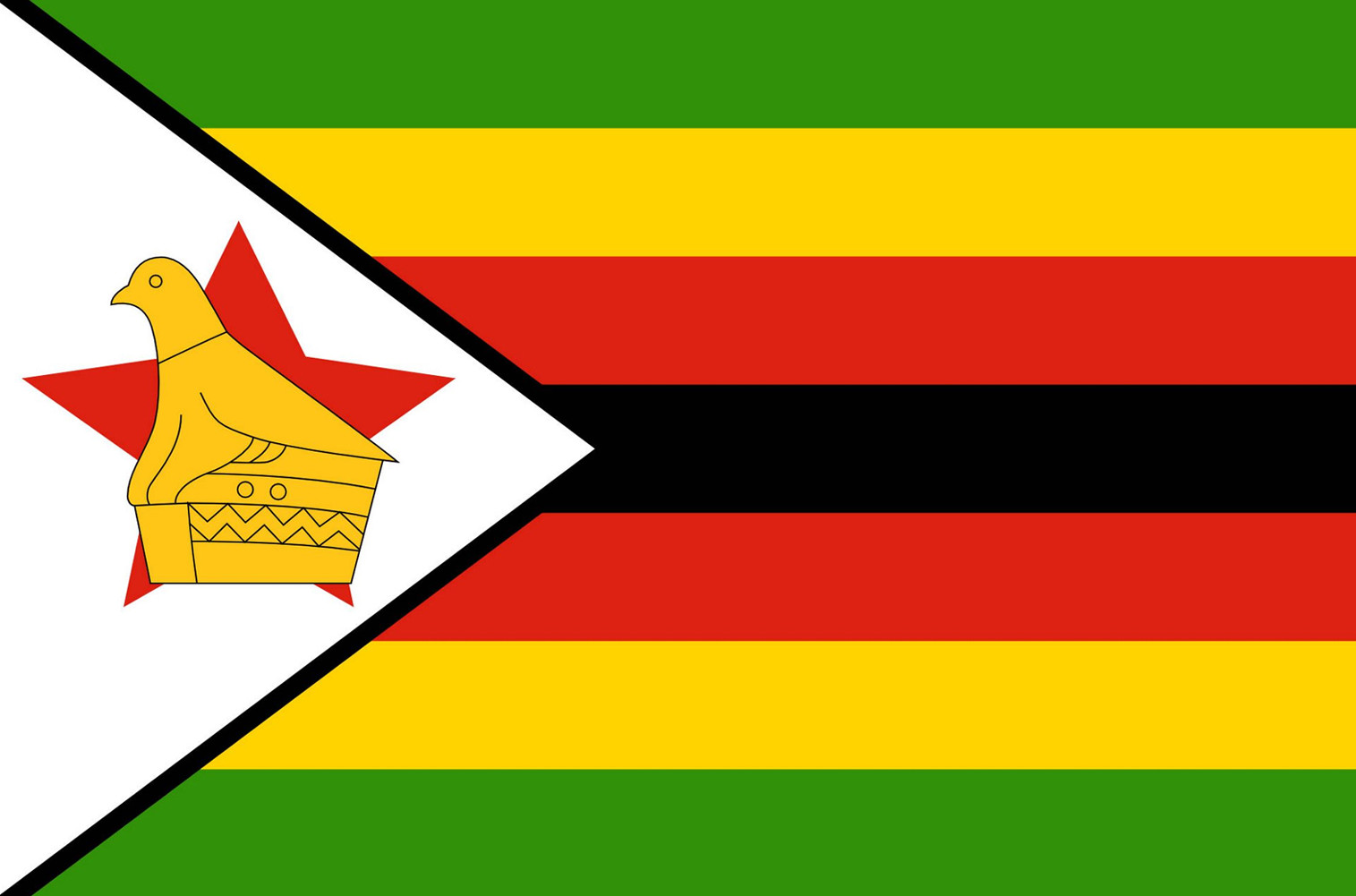 Drapeau Zimbabwe - 19.5x13cm - Sticker/autocollant