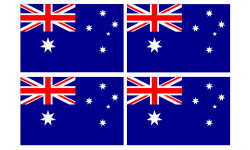 Drapeau Australie - 4 stickers - 9.5 x 6.3 cm - Sticker/autocollant