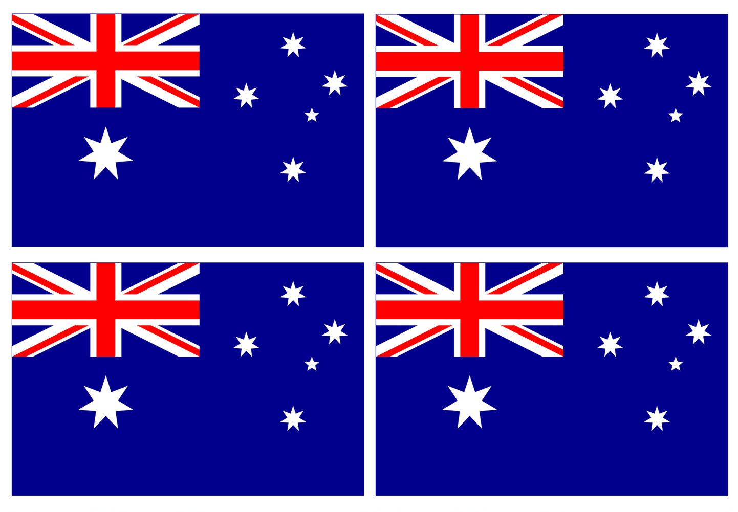 Drapeau Australie - 4 stickers - 9.5 x 6.3 cm - Sticker/autocollant