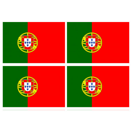 Drapeau Portugal (4 fois 9.5x6.3 cm) - Sticker/autocollant